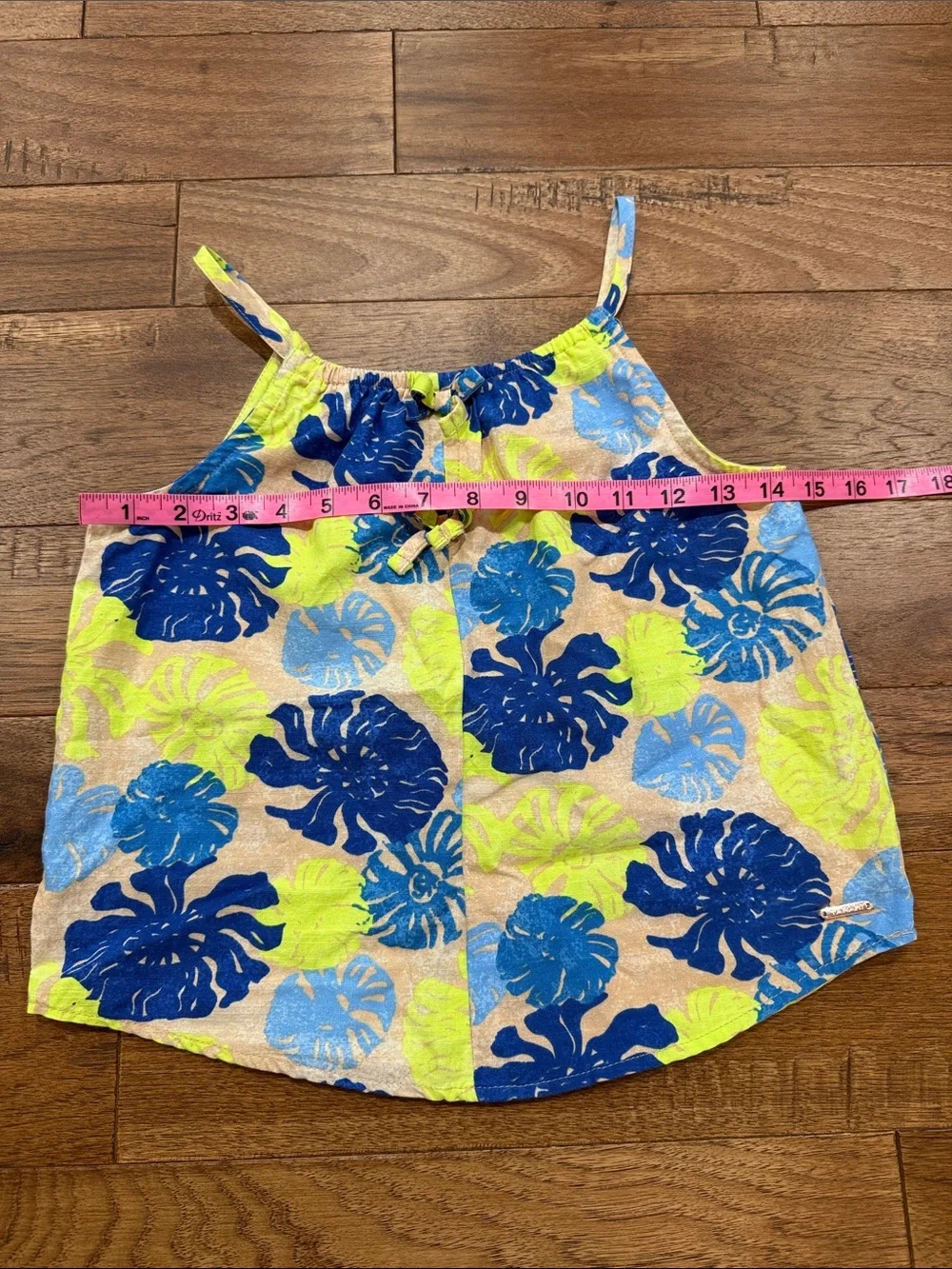 Tahari Girl 2 Piece Pants Tank Top Set Tropical Leaves- Size 10